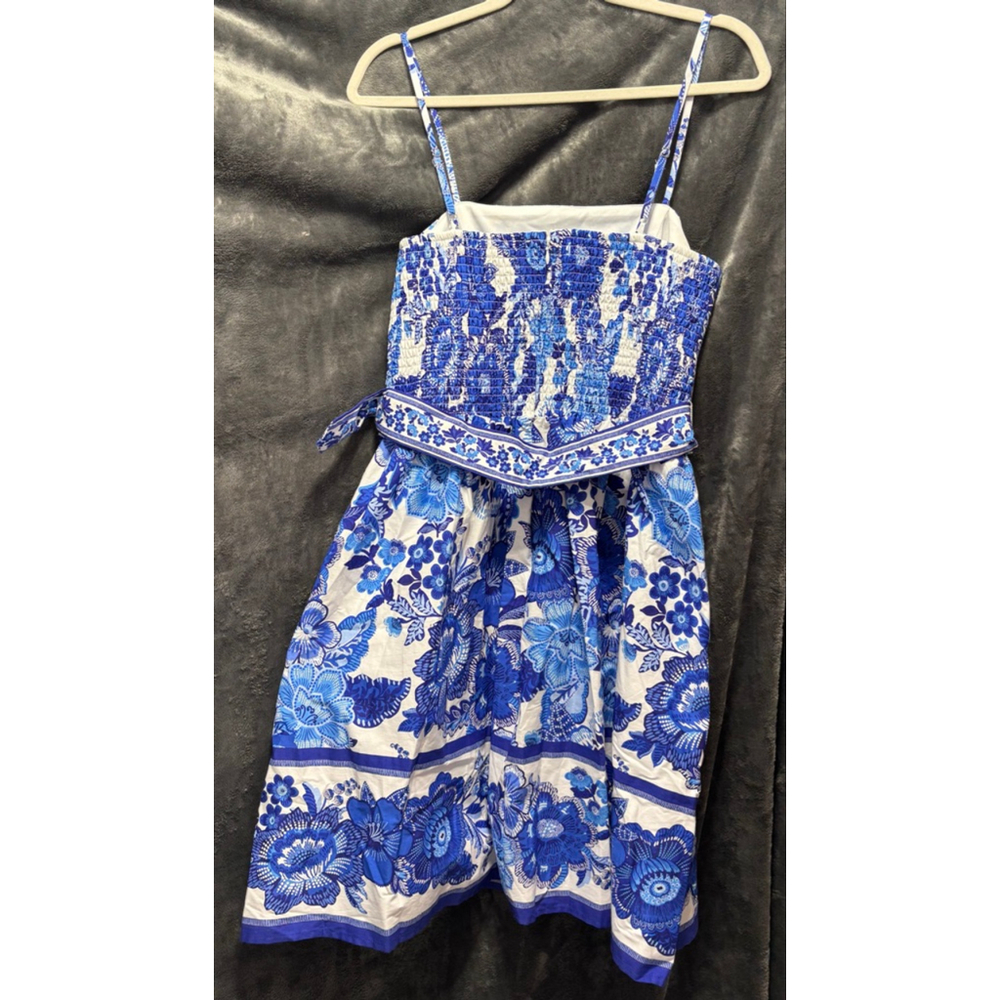 NWOT Joie Spring Blue Floral Strappy Mini Fit n' Flare Dress w/Belt Size 10 - Picture 2 of 9